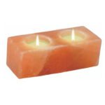 Rectangular Himalayan Salt Double Candle Holder