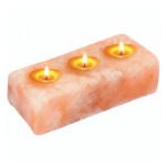 Rectangular Himalayan Salt Triple Candle Holder