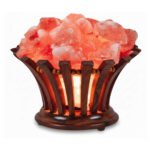 Flower Wooden Basket Himalayan Salt Lamp