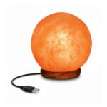USB Himalayan Salt Sphere Lamp – Multicolor LED