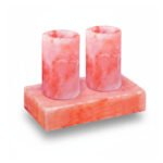 Himalayan Salt 2-Piece Tequila Glass Set with Serving Block